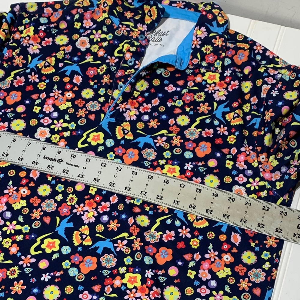 Breakfast Balls All Day Feather Flora Golf Men's Shirt xl - Picture 5 of 7
